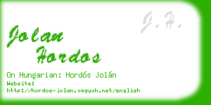 jolan hordos business card