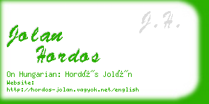 jolan hordos business card